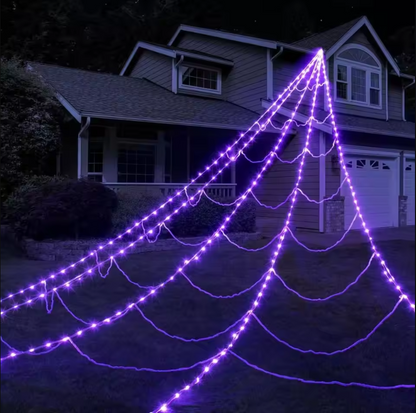 8 Modes Halloween Spider Web Lights